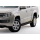Пороги алюминиевые Rival Black New для Volkswagen Amarok 2010-2016
