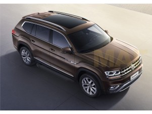 Пороги алюминиевые Rival Black New для Volkswagen Teramont № F193ALB.5805.1