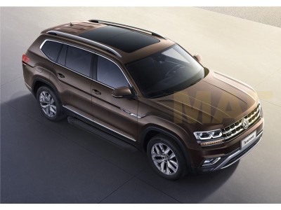 Пороги алюминиевые Rival Black New для Volkswagen Teramont 2018-2025