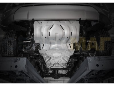 Защита картера, КПП, радиатора и РК Rival для 2,4D и 3,0 сталь 3 мм для Mitsubishi L200/Pajero Sport/Fiat Fullback 2015-2020