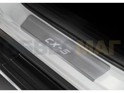 Накладки порогов Rival с надписью 4 штуки для Mazda CX-5 2017-2021