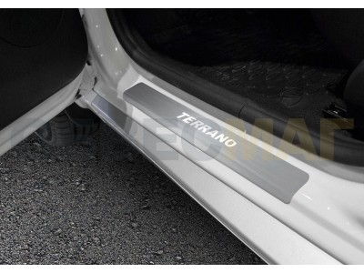 Накладки порогов Rival с надписью 4 штуки для Nissan Terrano 2014-2021