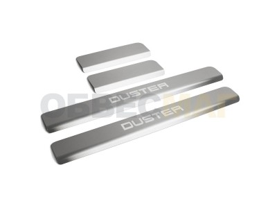 Накладки порогов Rival с надписью 4 штуки для Renault Duster 2011-2021