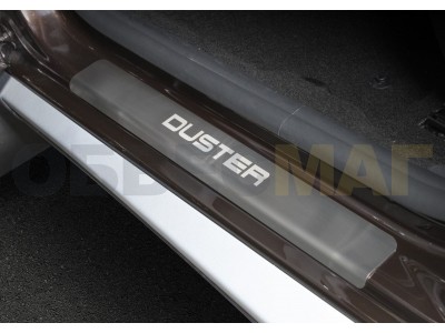 Накладки порогов Rival с надписью 4 штуки для Renault Duster 2011-2021