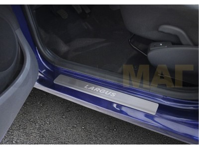 Накладки порогов Rival с надписью 4 штуки для Lada Largus 2012-2021