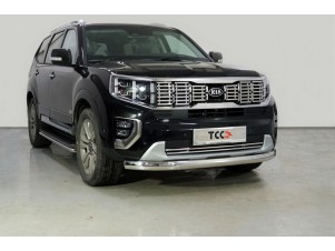 Защита передняя овальная 75х42 мм для Kia Mohave № KIAMOH20-15