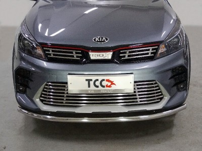 Накладка решетки радиатора верхняя 12 мм 3 шт ТСС для Kia Rio X 2020-2021