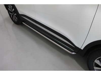 Пороги с площадкой нержавеющий лист 42 мм ТСС для Chery Tiggo 7 Pro 2020-2023