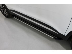 Пороги алюминиевые Slim Line Silver для Chery Tiggo 7 Pro № CHERTIG7P20-32S