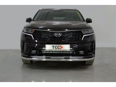 Защита переднего бампера 60 мм ТСС для Kia Sorento 2020-2021