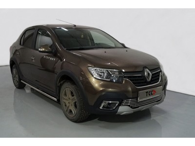 Пороги труба 42 мм ТСС для Renault Logan Stepway 2018-2021