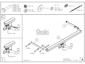 ТСУ Фаркоп оцинкованный Galia шар C съемный для Ford B-max № F118C
