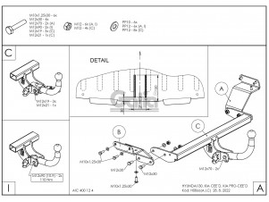 ТСУ Фаркоп оцинкованный Galia шар A на хетчбек для Hyundai i30/Kia Ceed № H086A