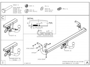 ТСУ Фаркоп оцинкованный Galia шар A на универсал для Hyundai i30/Kia Ceed № H088A