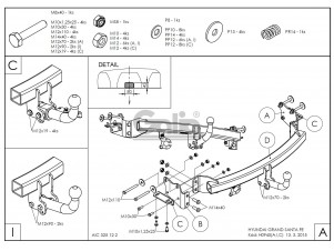 ТСУ Фаркоп оцинкованный Galia шар C съемный для Hyundai Grand Santa Fe № H094C