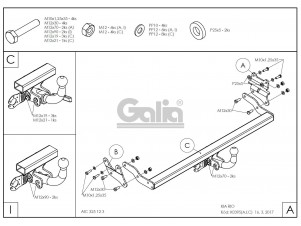 ТСУ Фаркоп оцинкованный Galia шар A на хетчбек для Kia Rio № K039A