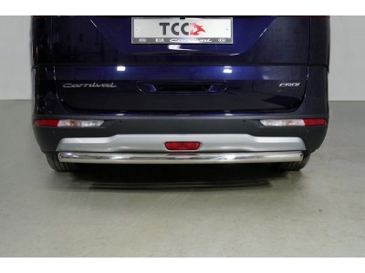 Защита заднего бампера 60 мм ТСС для Kia Carnival 2020-2021