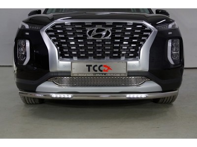 Защита переднего бампера с ДХО 60 мм ТСС для Hyundai Palisade 2020-2021
