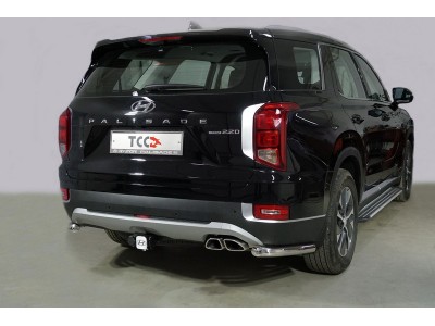 Защита задняя уголки 60 мм ТСС для Hyundai Palisade 2020-2021