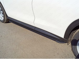 Пороги алюминиевые Slim Line Black для Infiniti QX50 № INFQX5018-21B