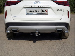 Защита задняя уголки 42 мм для Infiniti QX50 № INFQX5018-23