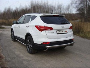 Защита заднего бампера центральная 60 мм для Hyundai Santa Fe № HYUNSF12-08