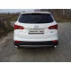Защита заднего бампера уголки 75х42 мм ТСС для Hyundai Santa Fe 2012-2015