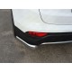 Защита заднего бампера уголки 75х42 мм ТСС для Hyundai Santa Fe 2012-2015