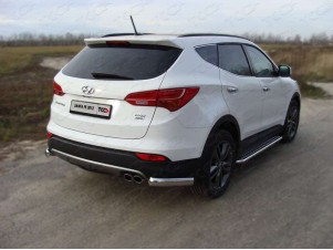 Пороги с площадкой алюминиевый лист 42 мм для Hyundai Santa Fe № HYUNSF12-03