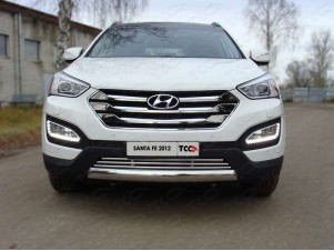 Накладка решётки радиатора 16 мм для Hyundai Santa Fe № HYUNSF12-09