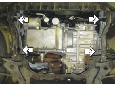 Усиленная защита картера двигателя, КПП (2 мм, сталь) для Ford Kuga 2013-2019
