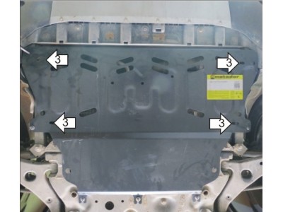 Усиленная защита картера двигателя, КПП (2 мм, сталь) для Ford Kuga 2013-2019