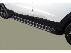 Пороги алюминиевые "Slim Line Silver" 1720 мм для Москвич 3 2022 – н.в. MOSK322-09S