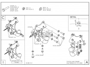ТСУ Фаркоп оцинкованный Galia шар A для Toyota Land Cruiser Prado 120/150/Lexus GX460/470 № T065A
