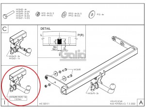 ТСУ Фаркоп оцинкованный Galia шар A для Volvo S60/V60/XC60 № V070A