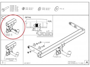 ТСУ Фаркоп оцинкованный Galia шар C съемный для Volvo S60/V60/XC60 № V070C