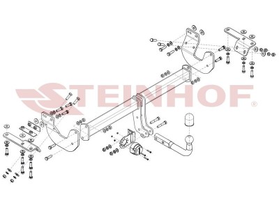 Фаркоп для Nissan X-Trail T32 2014-2017, 2017-2022, Renault Koleos 2016-2020 условно-съемное крепление шара