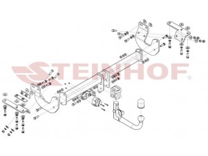 Фаркоп для Nissan X-Trail T32 2014-2022, Renault Koleos II 2016-2020 вертикальное быстросъемное крепление шара на ключе №R-048