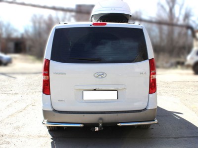 Защита заднего бампера "уголки" одинарные d-53 Технотек для Hyundai H-1 Starex 2017 – н.в.