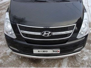 Защита передняя овальная 75х42 мм для Hyundai H-1 Starex № HYUNH113-01