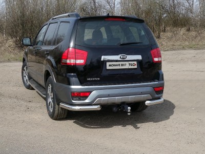 Защита задняя уголки 76 мм ТСС для Kia Mohave 2016-2020