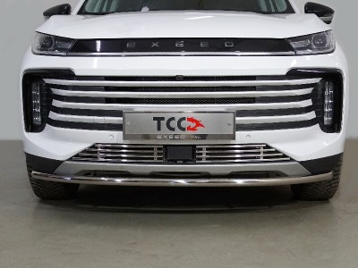 Защита передняя нижняя 42,4 мм ТСС для Exeed TXL 1.6L Turbo 4WD 2021 – н.в.