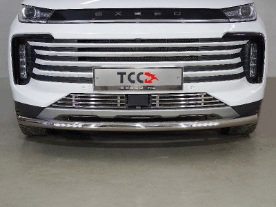 Защита передняя нижняя (с ДХО) 60,3 мм ТСС для Exeed TXL 1.6L Turbo 4WD 2021 – н.в. 