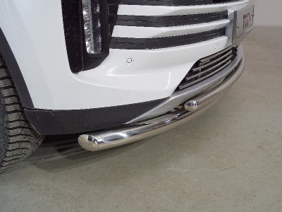 Защита передняя нижняя (двойная) 60,3/42,4 мм ТСС для Exeed TXL 1.6L Turbo 4WD 2021 – н.в. 