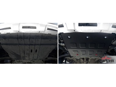 Защита картера + комплект крепежа, АвтоБРОНЯ, Сталь для EXEED VX, V-2,0, робот, полный, 2020-н.в.; EXEED TXL, V-2,0, робот, полный, 2020-н.в.