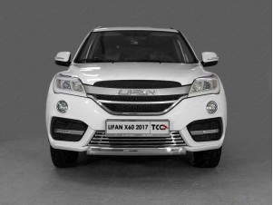 Защита переднего бампера овальная 75х42 мм для Lifan X60 № LIFX6017-06