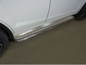Пороги с площадкой алюминиевый лист 42 мм для Lifan X60 № LIFX6017-14