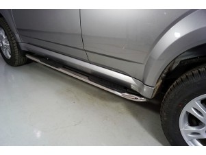 Пороги овальные гнутые с накладкой 75х42 мм для Haval H5 № HAVH520-21