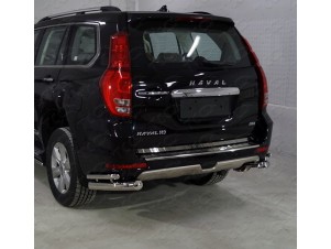 Защита задняя двойные уголки 76-42 мм для Haval H9 № HAVH917-20