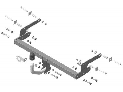 Фаркоп с оцинк. шаром для Renault Sandero Stepway 2014-2022, Renault Logan Stepway 2019-2022, Renault Logan 2004-2014, 2014-2022, Renault Sandero 2014-2022 крепление шара на двух болтах